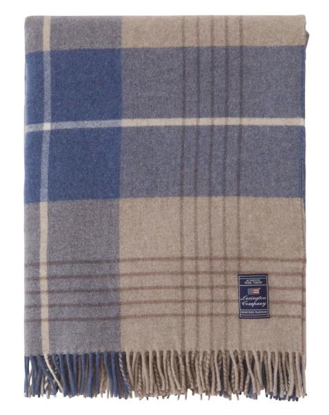 Lexington Decke Wool Throw Karo beige/blau