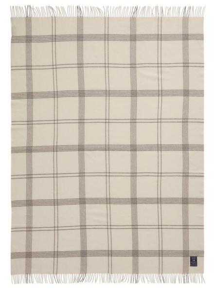 Lexington Decke Wool Throw Karo weiß/grau