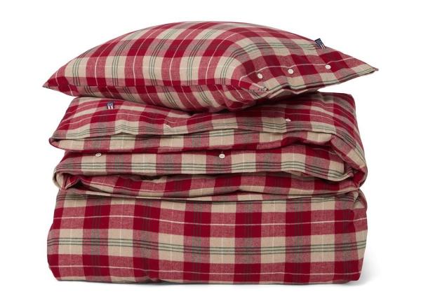 Lexington Bettwäsche-Set Flanell Karo rot/beige/grün