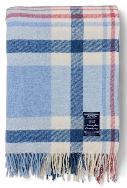 Lexington Decke Wool Throw Karo blau/weiß/rot